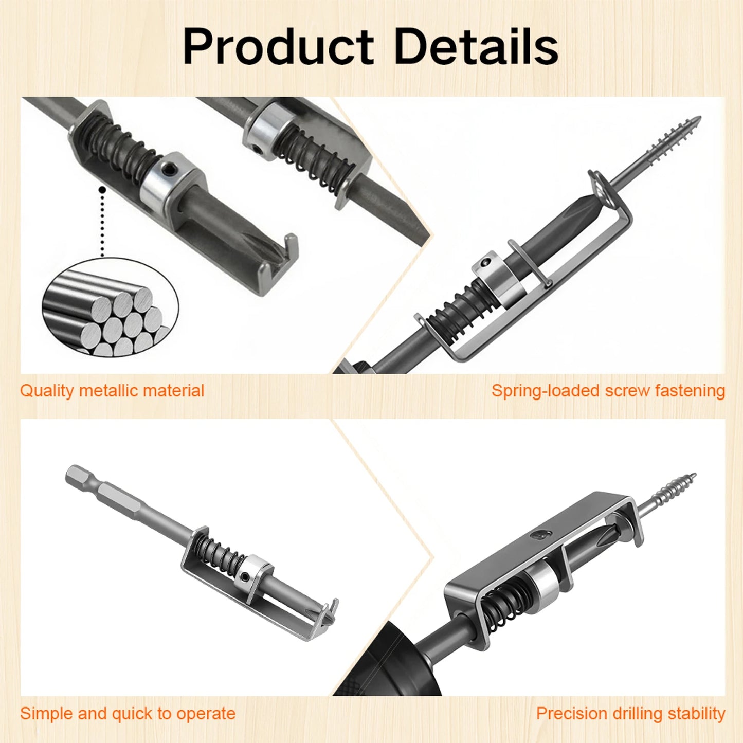 Spring loaded screw holder bit