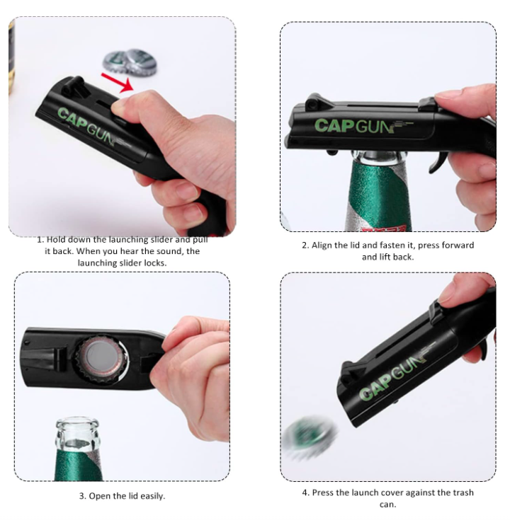 Cap Gun Beer Bottle Opener Portable