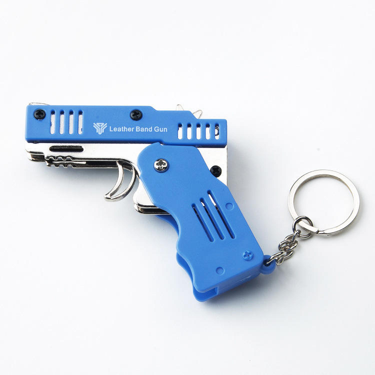 Mini Folding Rubber Band Gun Keychain